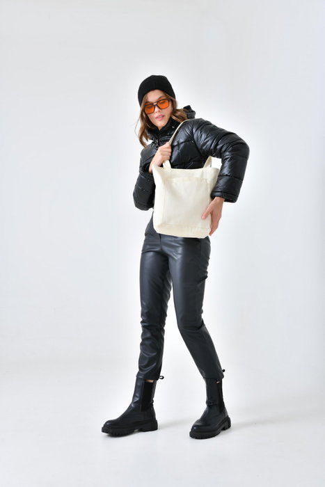 Zoozie Bags Bolso Tote de Gabardina Crudo 33 x 45 x 10 cm